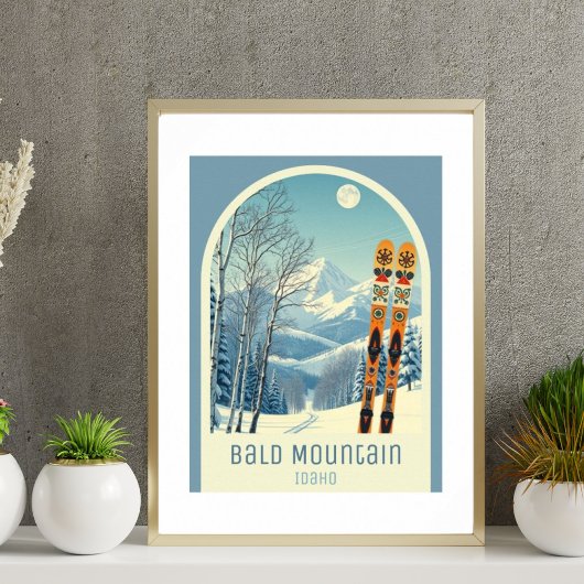 Skigebiet Bald Mountain Idaho Poster