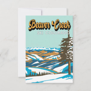 Skigebiet Beaver Creek Winter Colorado Vintage Dankeskarte