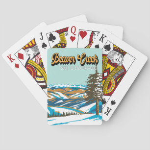 Skigebiet Beaver Creek Winter Colorado Vintage Spielkarten