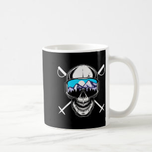 Skigebiet Berge extremer Wintersport Skifahrer Kaffeetasse
