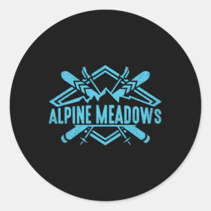 Skigebiet Berge Skifahren Skifahren Skigebiet Berg Runder Aufkleber