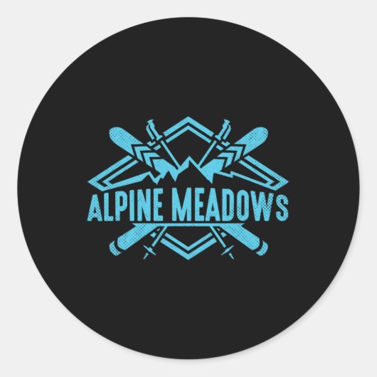 Skigebiet Berge Skifahren Skifahren Skigebiet Berg Runder Aufkleber (Vorderseite)