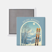 Skigebiet Big Sky Montana Magnet (Vorderseite/Rückseite)