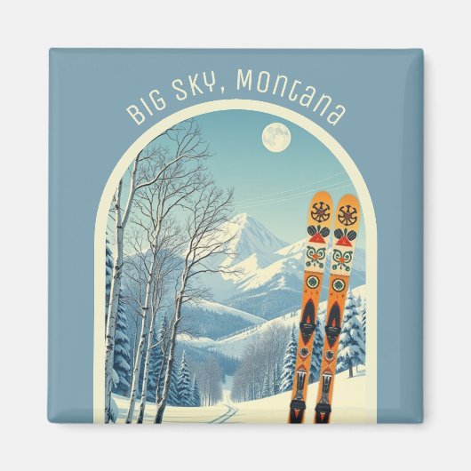 Skigebiet Big Sky Montana Magnet (Vorne)