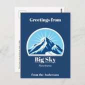 Skigebiet Big Sky Montana Postkarte (Vorne/Hinten)