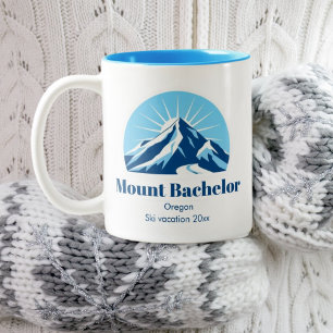 Skigebiet Café Mount Bachelor Oregon USA Zweifarbige Tasse