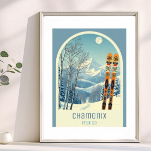 Skigebiet Chamonix Frankreich Poster