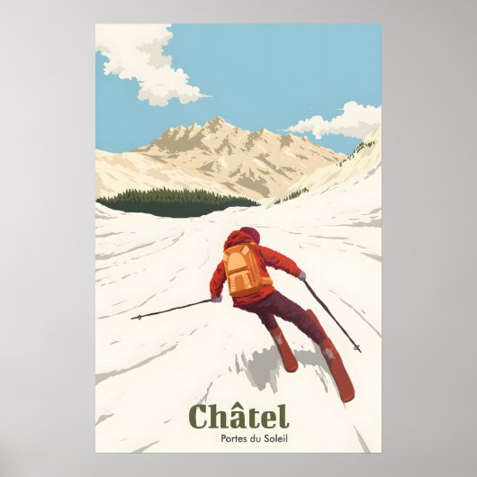 Skigebiet Chatel Reiseplakat Poster (Vorne)