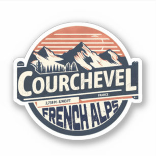 Skigebiet Courchevel in den französischen Alpen Ge Aufkleber