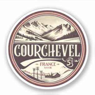 Skigebiet Courchevel in den französischen Alpen Ge Aufkleber