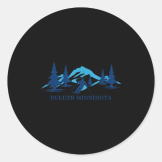 Skigebiet Duluth Minnesota Skifahren Skifahrer  Runder Aufkleber