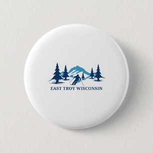 Skigebiet East Troy Wisconsin Skifahren Skifahrer  Button