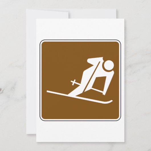 Skigebiet - Freizeit-Zeichen Einladung (Vorderseite)