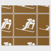 Skigebiet - Freizeit-Zeichen Geschenkpapier (Flach)