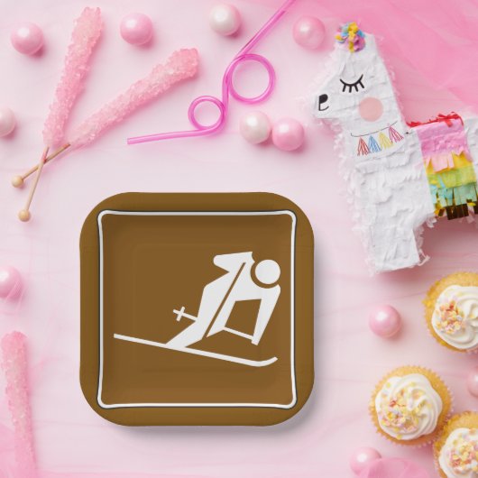 Skigebiet - Freizeit-Zeichen Pappteller (Party)