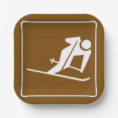 Skigebiet - Freizeit-Zeichen Pappteller (Vorderseite)