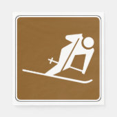 Skigebiet - Freizeit-Zeichen Serviette (Vorderseite)