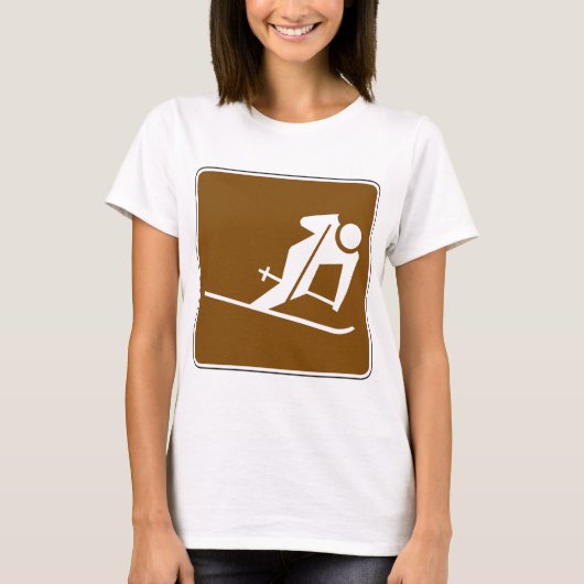 Skigebiet - Freizeit-Zeichen T-Shirt (Vorderseite)