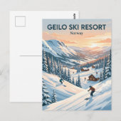 Skigebiet Geilo Norwegen Postkarte (Vorne/Hinten)