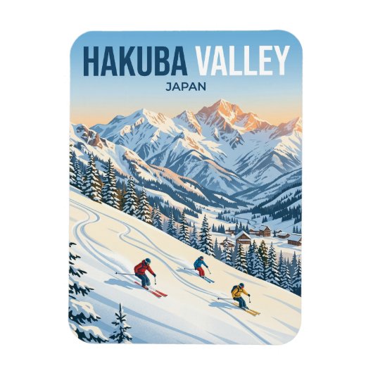 Skigebiet Hakuba Valley Japan Magnet (Vertikal)