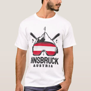 Skigebiet Innsbruck Österreich Retro-Skifahren T-Shirt