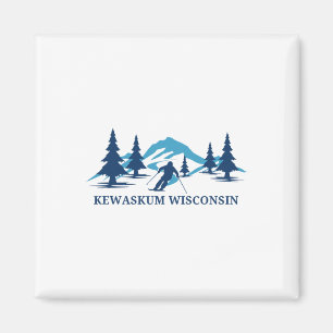 Skigebiet Kewaskum Wisconsin Skifahren Skifahrer Magnet