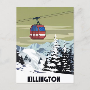Skigebiet Killington Winter Vermont Vintage Postkarte