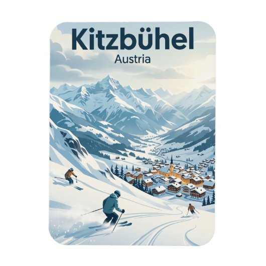 Skigebiet Kitzbühel Österreich Magnet (Vertikal)