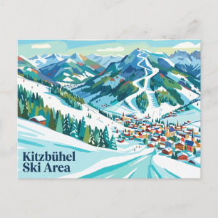 Skigebiet Kitzbühel Österreich Postkarte