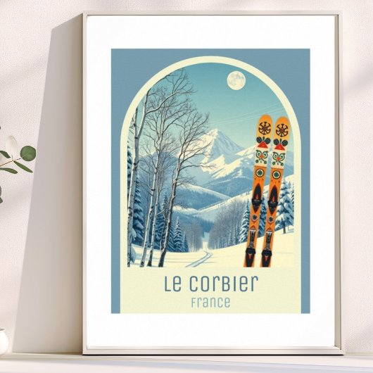 Skigebiet Le Corbier Frankreich  Poster