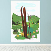 Skigebiet Leinwanddruck (Insitu (Holzboden))