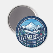 Skigebiet Levi Finnland Magnet (Vorderseite/Rückseite)