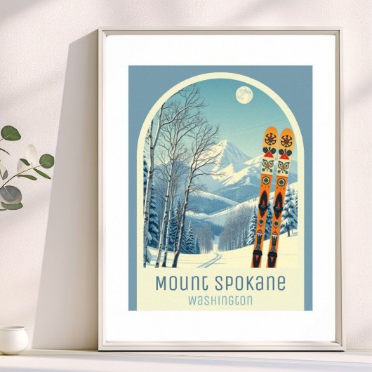 Skigebiet Mount Spokane Washington Poster