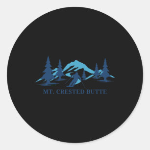 Skigebiet Mt. Crested Butte Colorado Skifahren Ski Runder Aufkleber