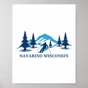 Skigebiet Navarino Wisconsin Skifahren Skifahrer Poster