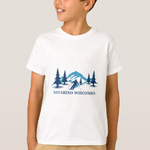 Skigebiet Navarino Wisconsin Skifahren Skifahrer T-Shirt