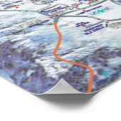 Skigebiet, Rumänien, Piana Brasov, Karte Poster (Ecke)