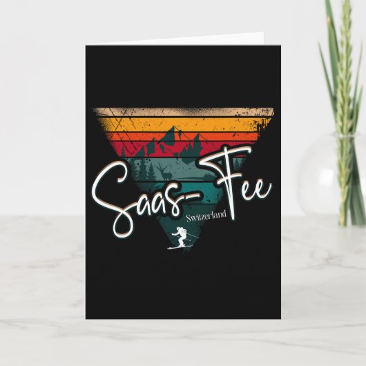 Skigebiet Saas-fee Schweizer Alpen Alpin Ski Schwe Karte (Vorderseite)