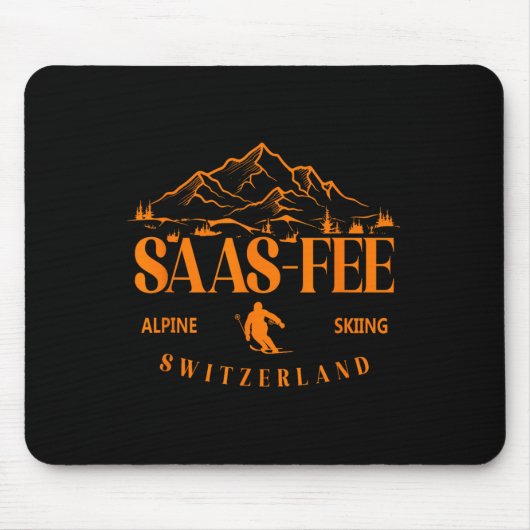 Skigebiet Saas-fee Schweizer Alpen Alpin-Ski Schwe Mousepad (Vorne)