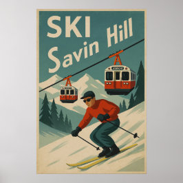 Skigebiet Savin Hill Poster