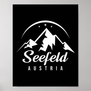 Skigebiet Seefeld Österreich Skifahren Snowboarden Poster