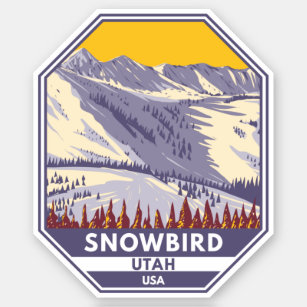 Skigebiet Snowbird Winter Utah Aufkleber
