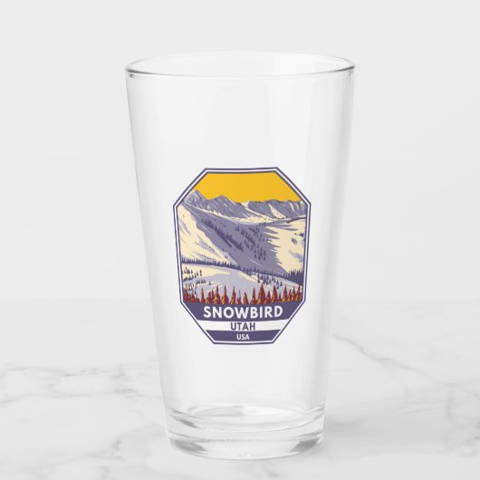 Skigebiet Snowbird Winter Utah Glas (Vorderseite)