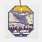Skigebiet Snowbird Winter Utah Keramikornament (Vorderseite)