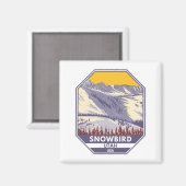 Skigebiet Snowbird Winter Utah Magnet (Vorderseite/Rückseite)