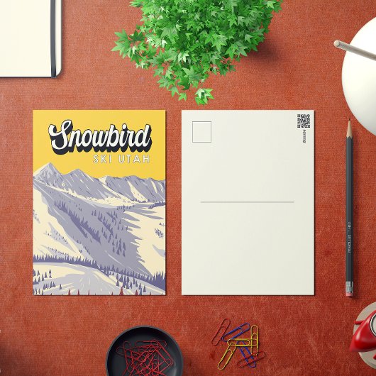 Skigebiet Snowbird Winter Utah Vintag Postkarte