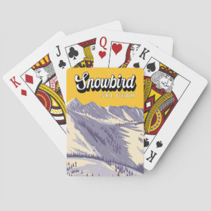Skigebiet Snowbird Winter Utah Vintage Spielkarten