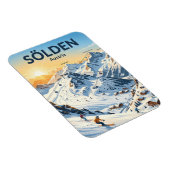 Skigebiet Sölden Österreich Magnet (Rechte Seite)