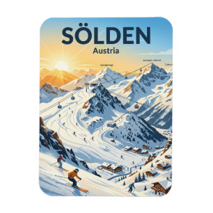 Skigebiet Sölden Österreich Magnet