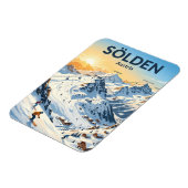 Skigebiet Sölden Österreich Magnet (Linke Seite)